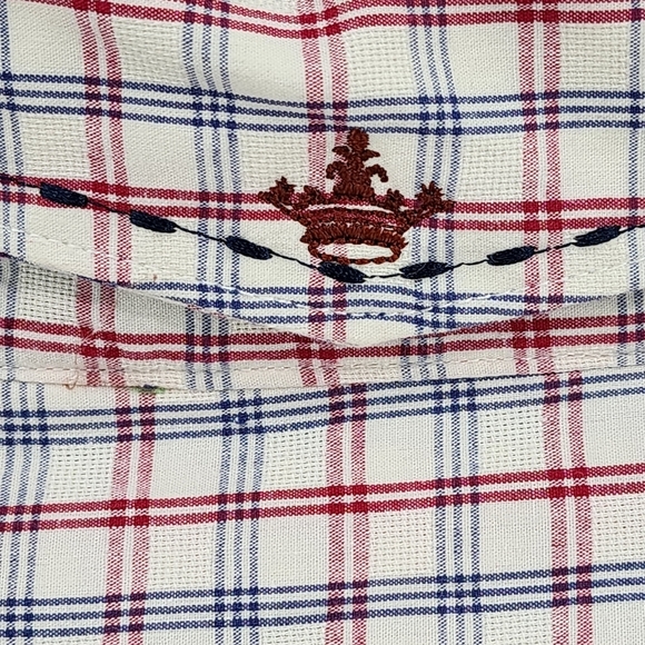 English Laundry Men's 100% Cotton Flip Cuffs Grid Print Button Front Shirt - L - Picture 9 of 10